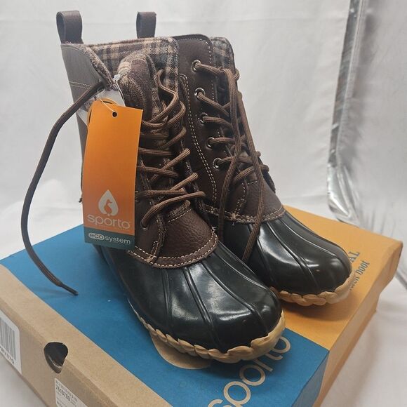 Sporto The Original Duck Boot Jessica  Womens Size 6M Brown Rain Snow Boots - Picture 1 of 16
